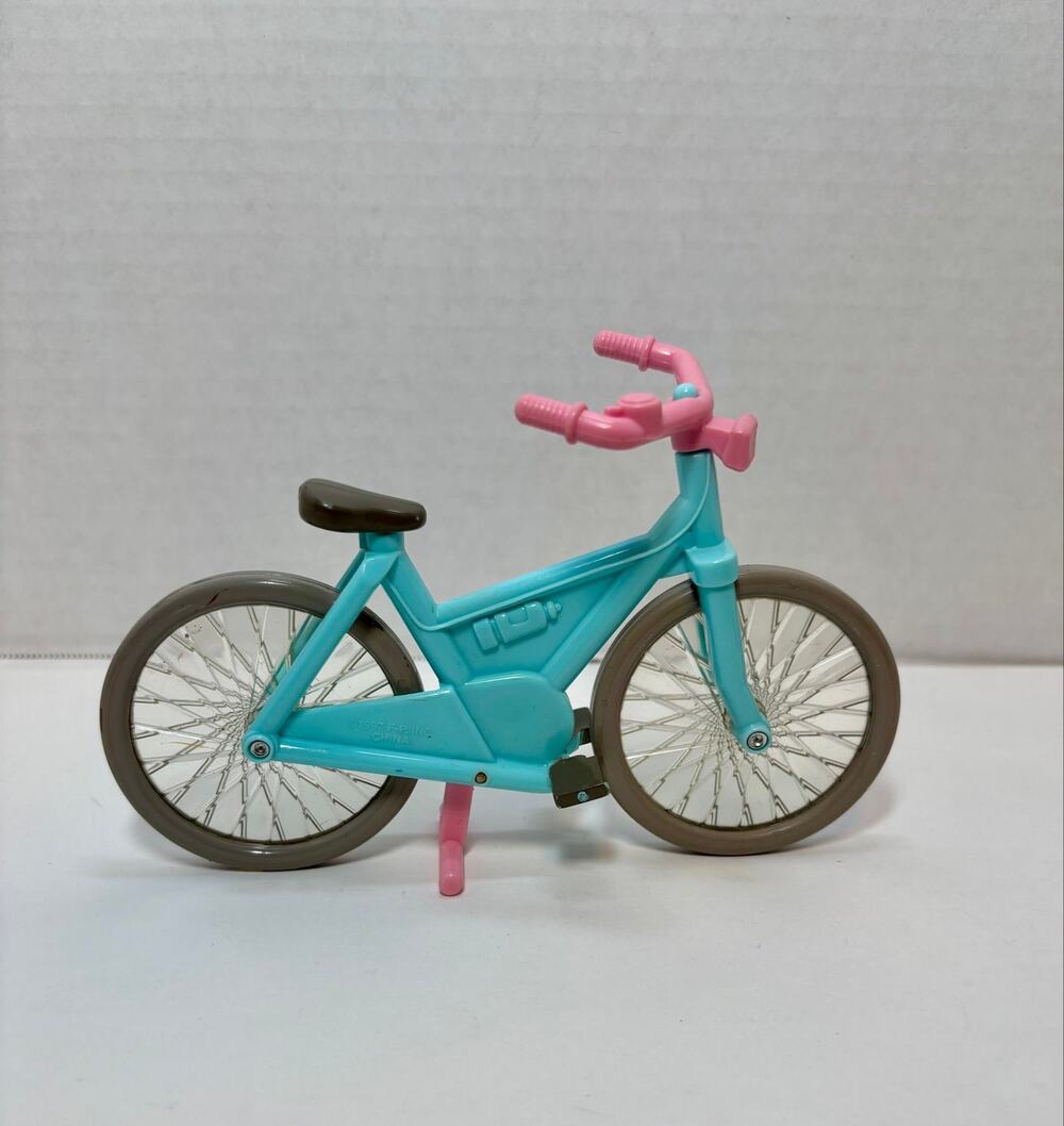 Vintage Fisher Price Loving Family Dream Dollhouse Blue & Pink Bike Bicycle